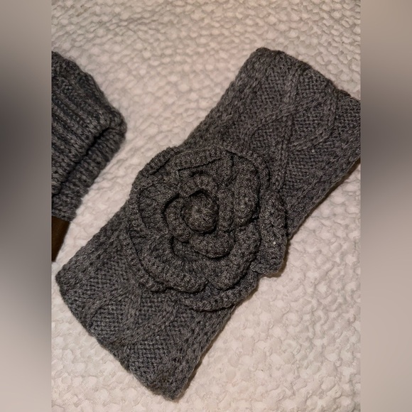 NWOT C.C. Exclusives Adult Cable Knit Beanie & Headband - Dark Gray - Picture 7 of 9